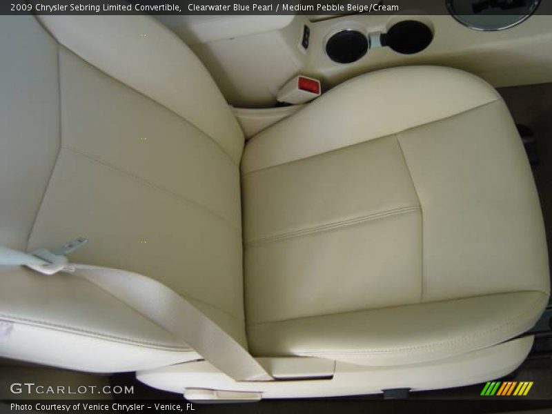 Clearwater Blue Pearl / Medium Pebble Beige/Cream 2009 Chrysler Sebring Limited Convertible