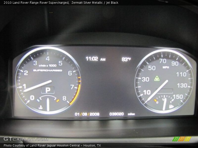 Zermatt Silver Metallic / Jet Black 2010 Land Rover Range Rover Supercharged