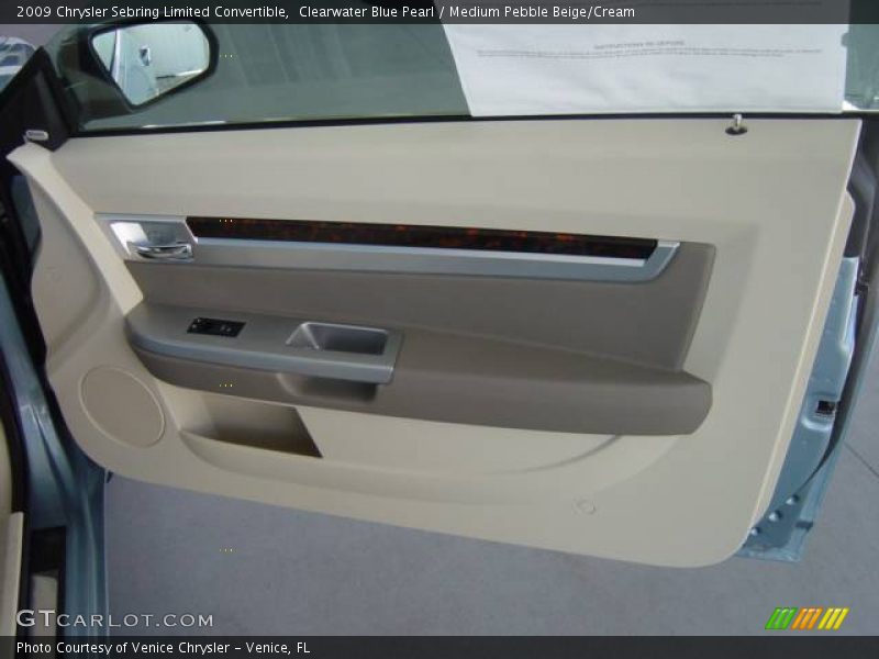 Clearwater Blue Pearl / Medium Pebble Beige/Cream 2009 Chrysler Sebring Limited Convertible