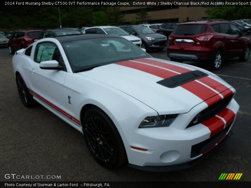 Oxford White / Shelby Charcoal Black/Red Accents Recaro Sport Seats 2014 Ford Mustang Shelby GT500 SVT Performance Package Coupe