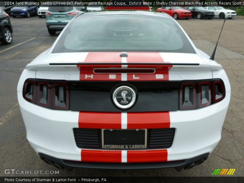 Oxford White / Shelby Charcoal Black/Red Accents Recaro Sport Seats 2014 Ford Mustang Shelby GT500 SVT Performance Package Coupe
