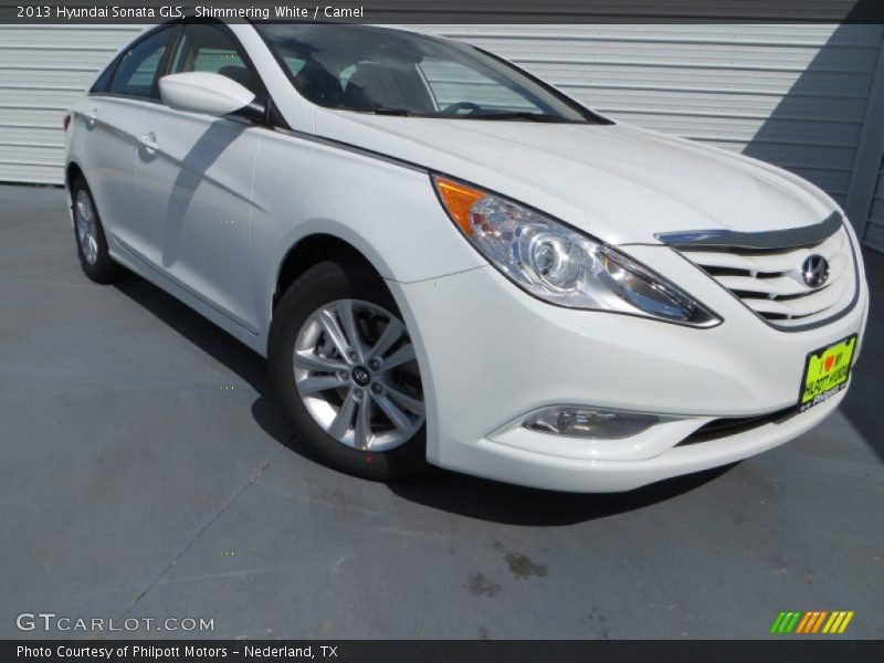 Shimmering White / Camel 2013 Hyundai Sonata GLS
