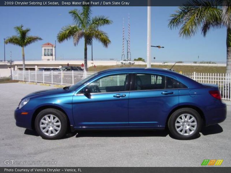 Deep Water Blue Pearl / Dark Slate Gray 2009 Chrysler Sebring LX Sedan
