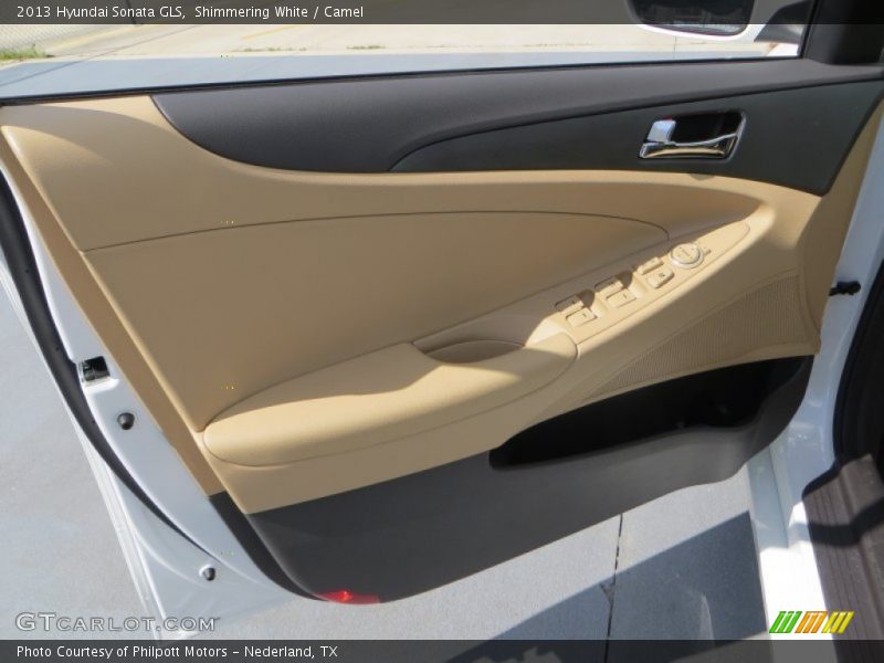 Shimmering White / Camel 2013 Hyundai Sonata GLS