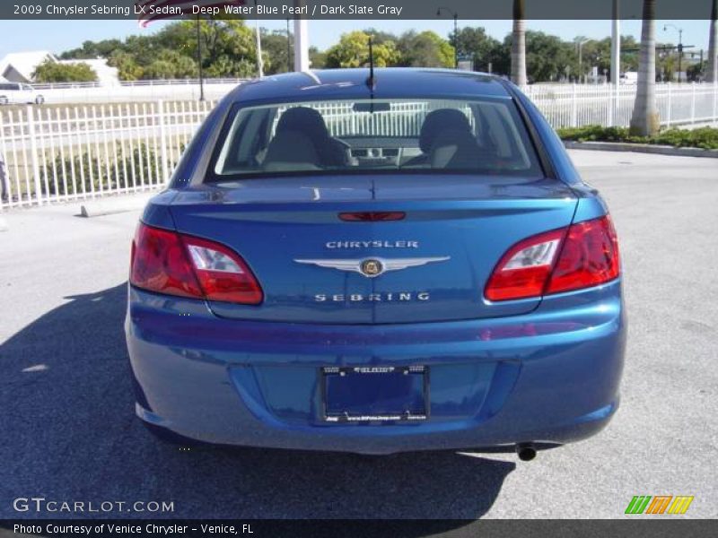 Deep Water Blue Pearl / Dark Slate Gray 2009 Chrysler Sebring LX Sedan