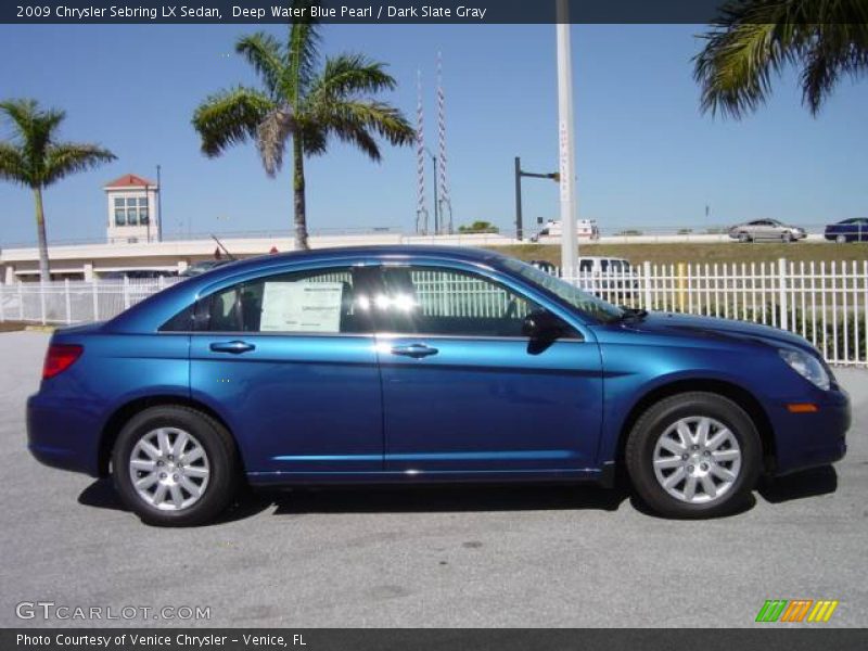 Deep Water Blue Pearl / Dark Slate Gray 2009 Chrysler Sebring LX Sedan