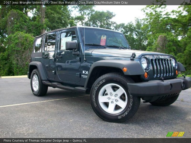 Steel Blue Metallic / Dark Slate Gray/Medium Slate Gray 2007 Jeep Wrangler Unlimited X