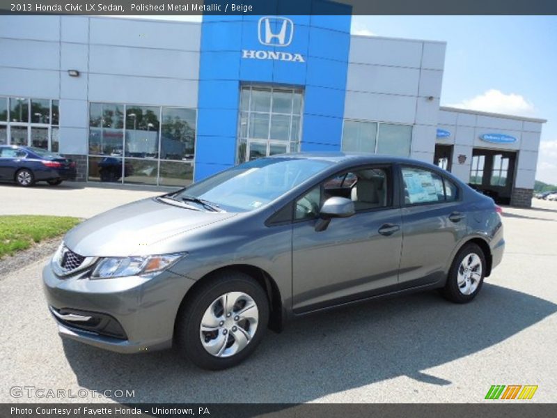 Polished Metal Metallic / Beige 2013 Honda Civic LX Sedan