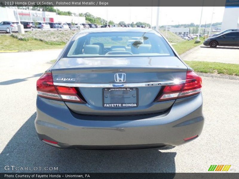 Polished Metal Metallic / Beige 2013 Honda Civic LX Sedan