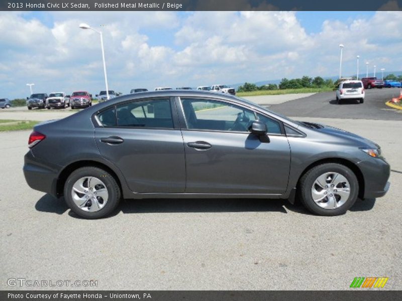 Polished Metal Metallic / Beige 2013 Honda Civic LX Sedan