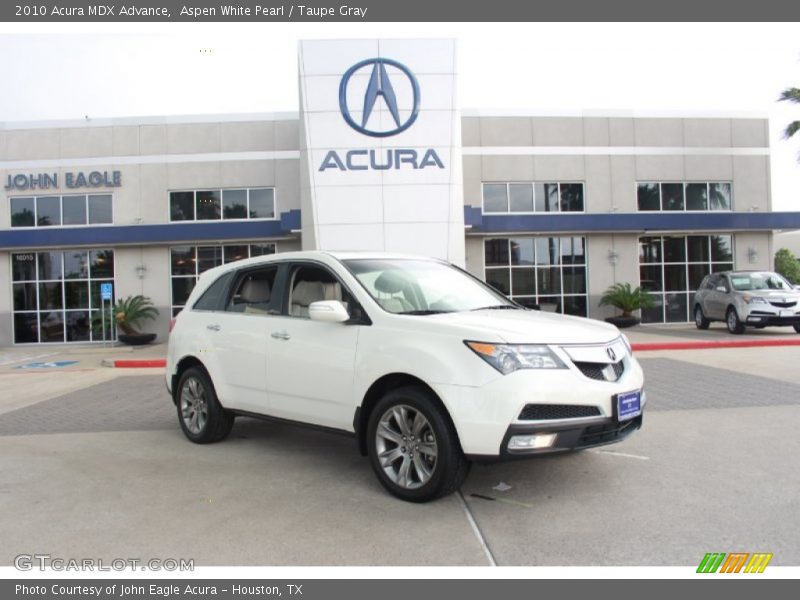 Aspen White Pearl / Taupe Gray 2010 Acura MDX Advance