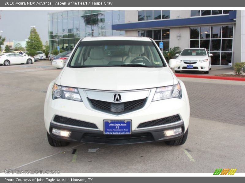 Aspen White Pearl / Taupe Gray 2010 Acura MDX Advance