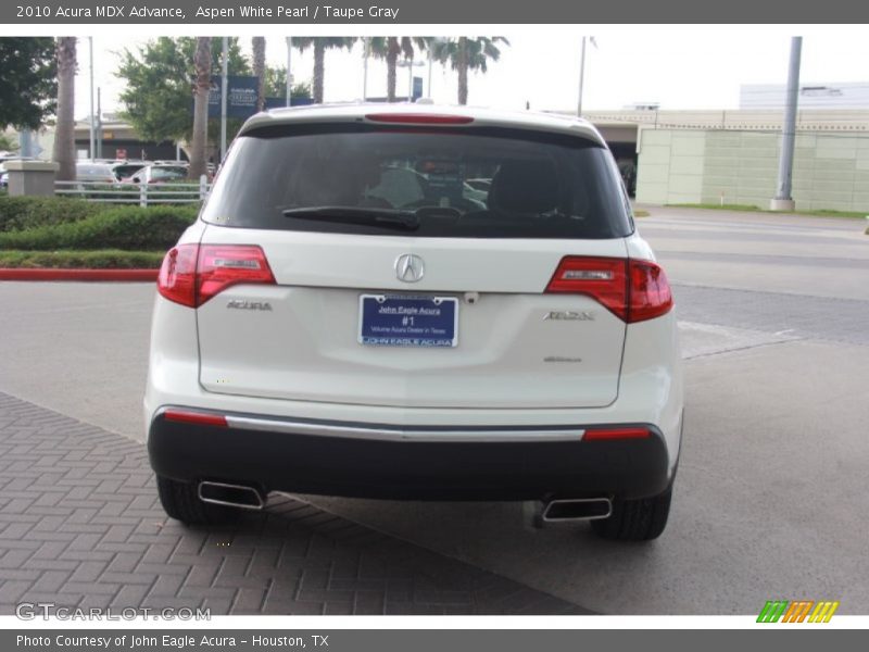 Aspen White Pearl / Taupe Gray 2010 Acura MDX Advance