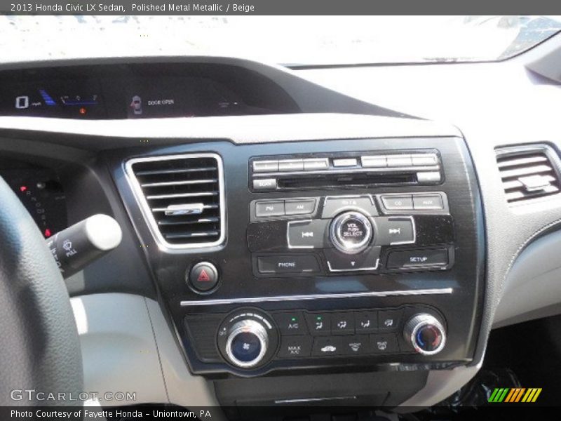 Polished Metal Metallic / Beige 2013 Honda Civic LX Sedan