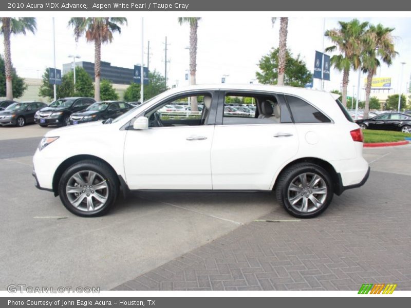 Aspen White Pearl / Taupe Gray 2010 Acura MDX Advance