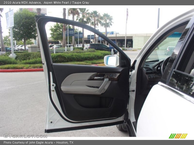 Aspen White Pearl / Taupe Gray 2010 Acura MDX Advance