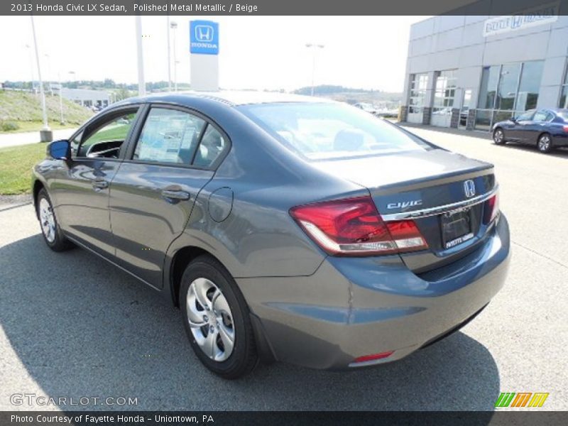 Polished Metal Metallic / Beige 2013 Honda Civic LX Sedan