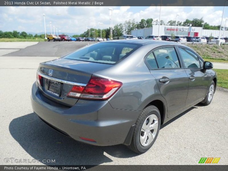 Polished Metal Metallic / Beige 2013 Honda Civic LX Sedan