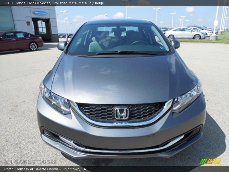 Polished Metal Metallic / Beige 2013 Honda Civic LX Sedan