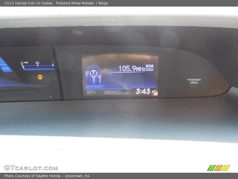 Polished Metal Metallic / Beige 2013 Honda Civic LX Sedan