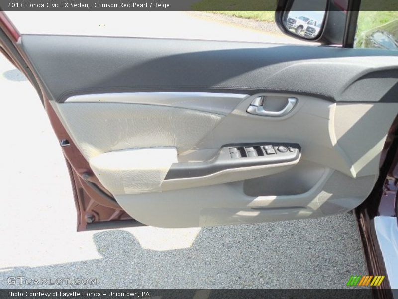 Crimson Red Pearl / Beige 2013 Honda Civic EX Sedan