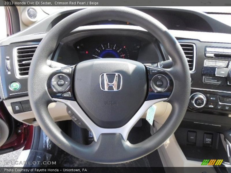 Crimson Red Pearl / Beige 2013 Honda Civic EX Sedan