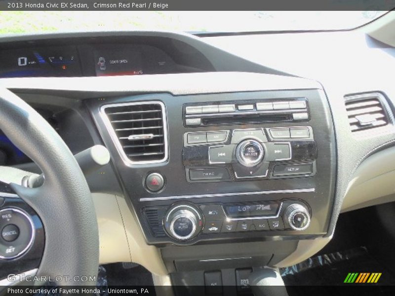 Crimson Red Pearl / Beige 2013 Honda Civic EX Sedan