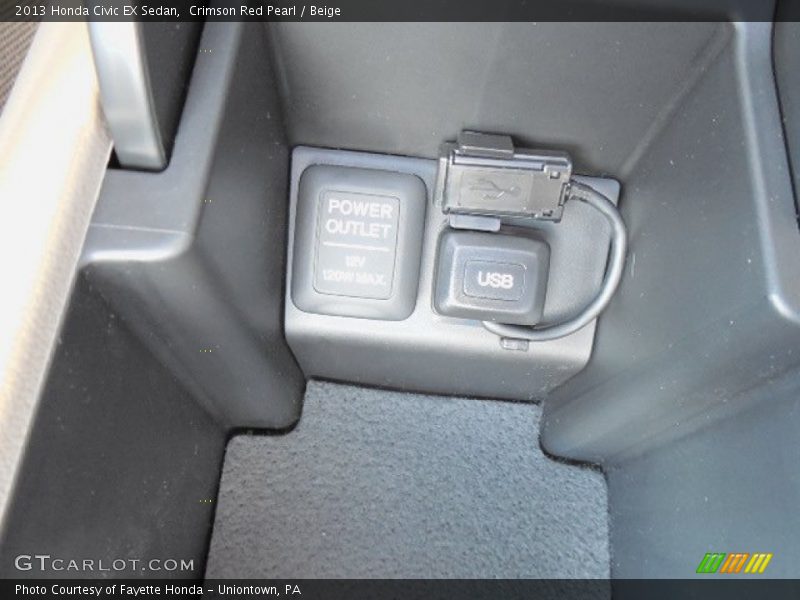 Crimson Red Pearl / Beige 2013 Honda Civic EX Sedan