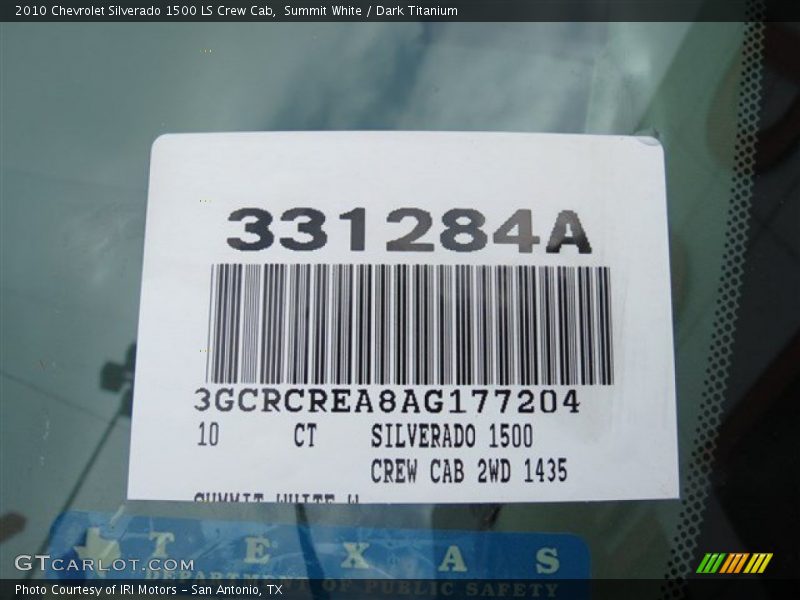 Summit White / Dark Titanium 2010 Chevrolet Silverado 1500 LS Crew Cab