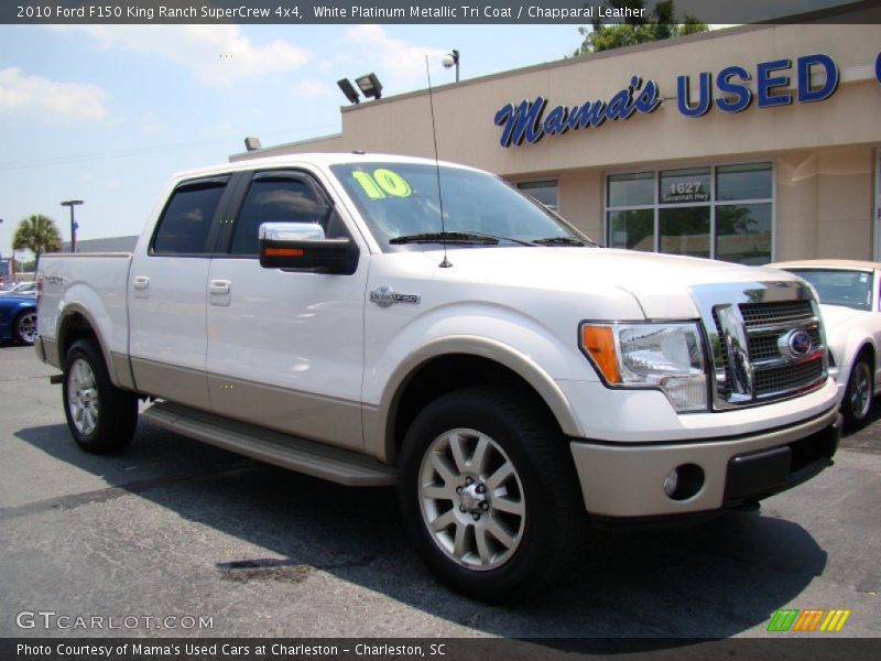 White Platinum Metallic Tri Coat / Chapparal Leather 2010 Ford F150 King Ranch SuperCrew 4x4