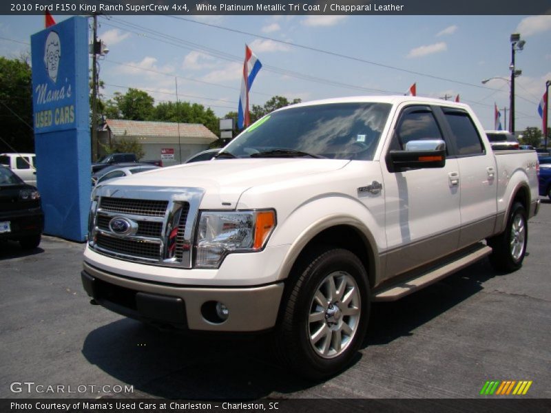 White Platinum Metallic Tri Coat / Chapparal Leather 2010 Ford F150 King Ranch SuperCrew 4x4