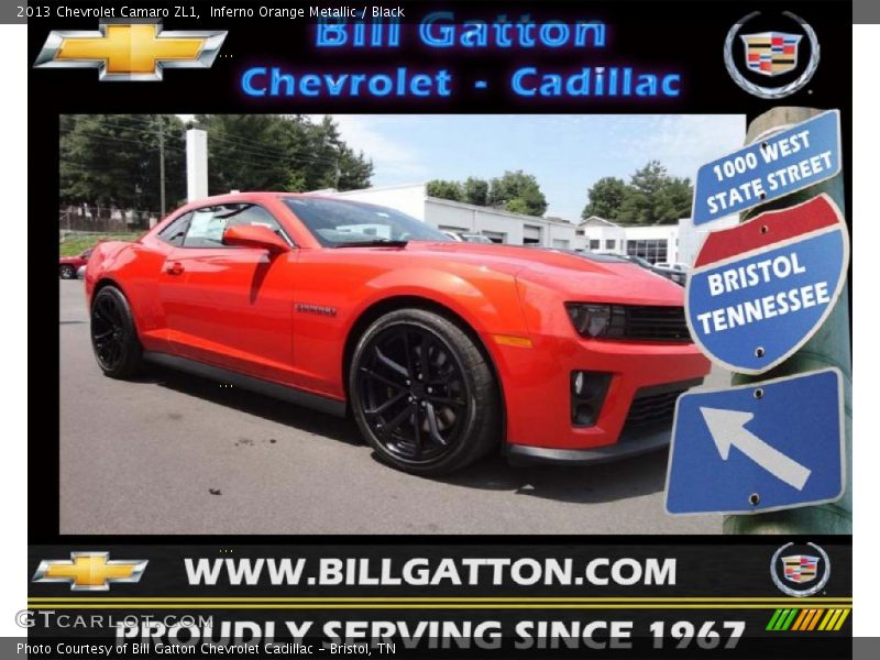 Inferno Orange Metallic / Black 2013 Chevrolet Camaro ZL1