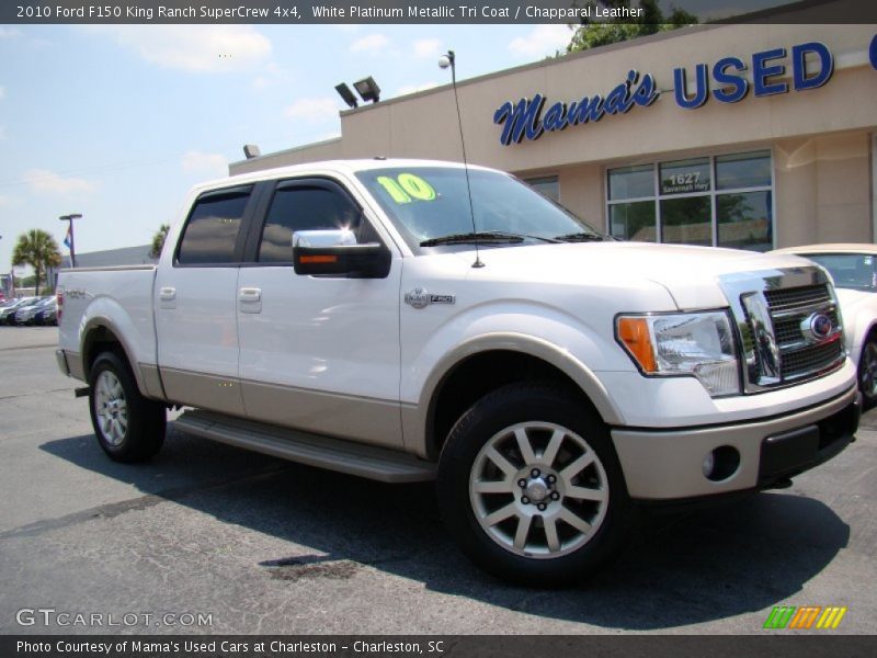 White Platinum Metallic Tri Coat / Chapparal Leather 2010 Ford F150 King Ranch SuperCrew 4x4