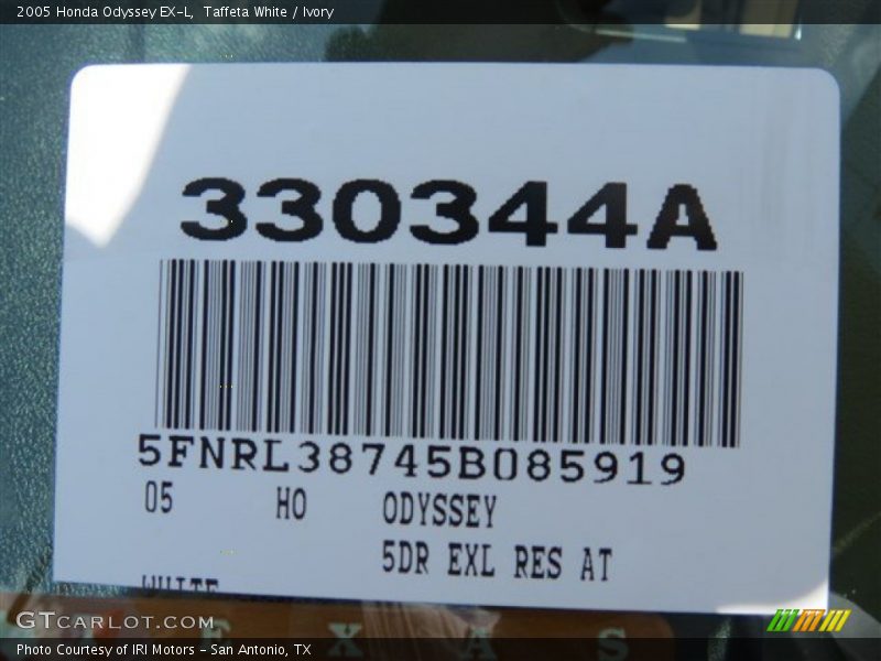 Taffeta White / Ivory 2005 Honda Odyssey EX-L
