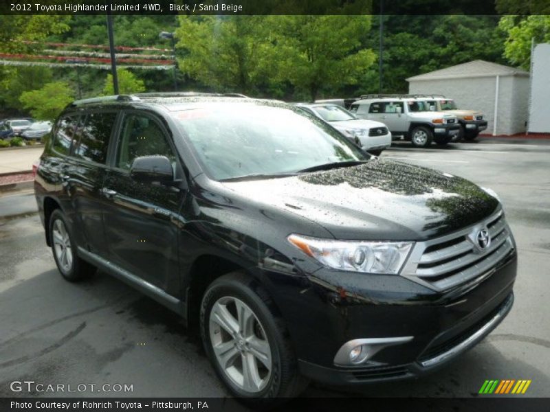 Black / Sand Beige 2012 Toyota Highlander Limited 4WD