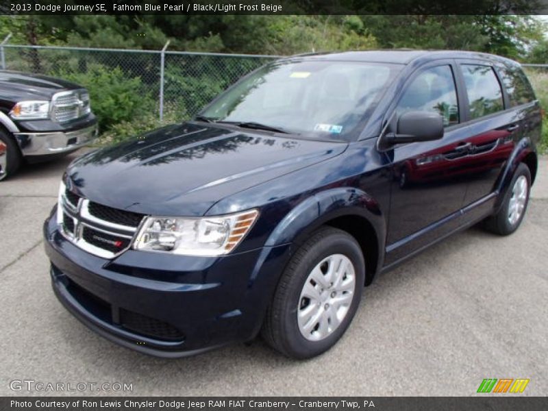 Fathom Blue Pearl / Black/Light Frost Beige 2013 Dodge Journey SE