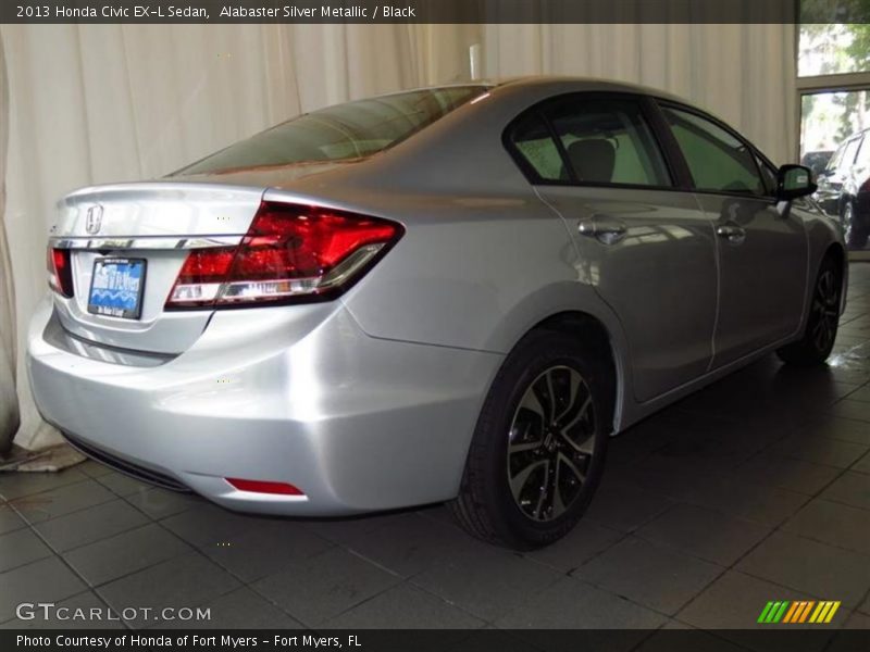 Alabaster Silver Metallic / Black 2013 Honda Civic EX-L Sedan