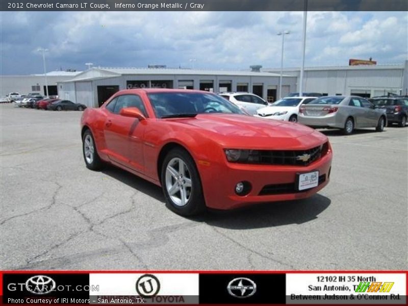 Inferno Orange Metallic / Gray 2012 Chevrolet Camaro LT Coupe
