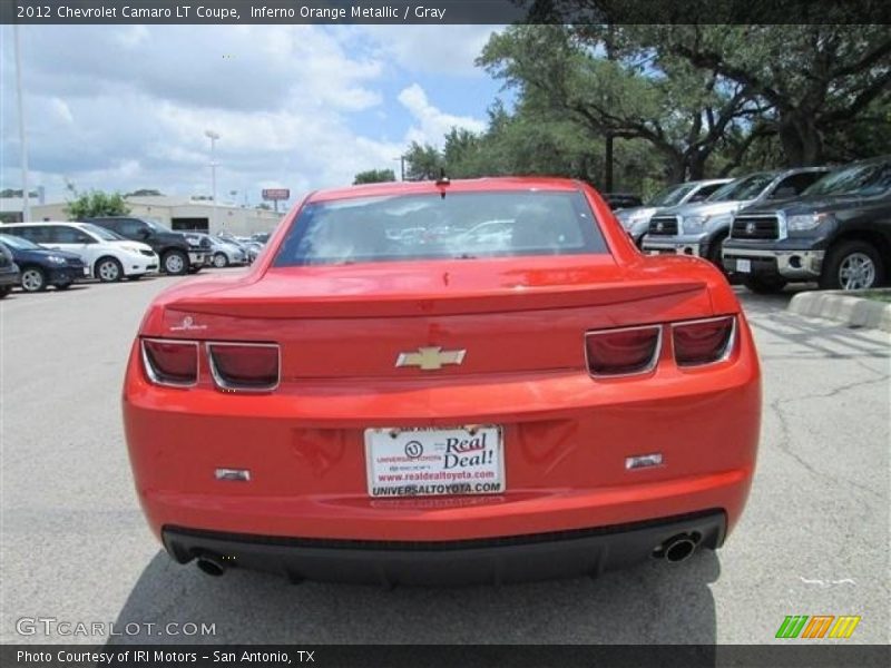 Inferno Orange Metallic / Gray 2012 Chevrolet Camaro LT Coupe
