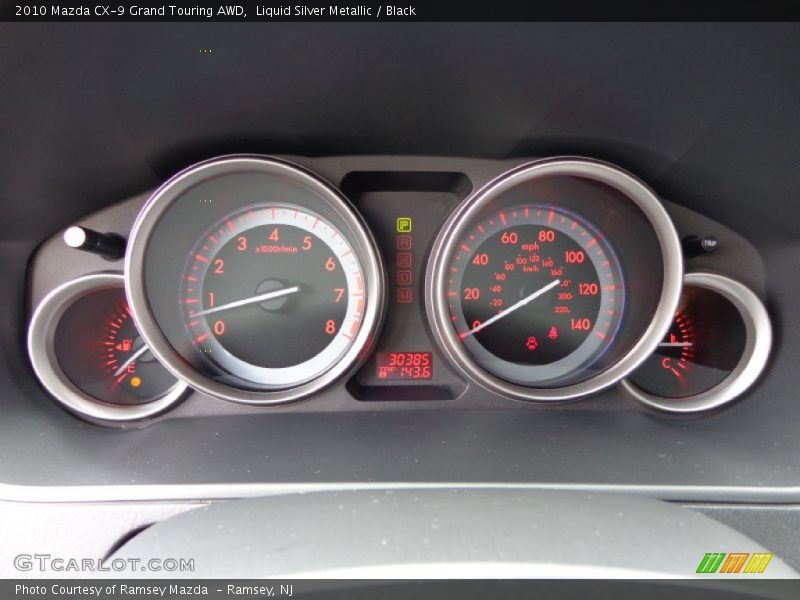 Liquid Silver Metallic / Black 2010 Mazda CX-9 Grand Touring AWD
