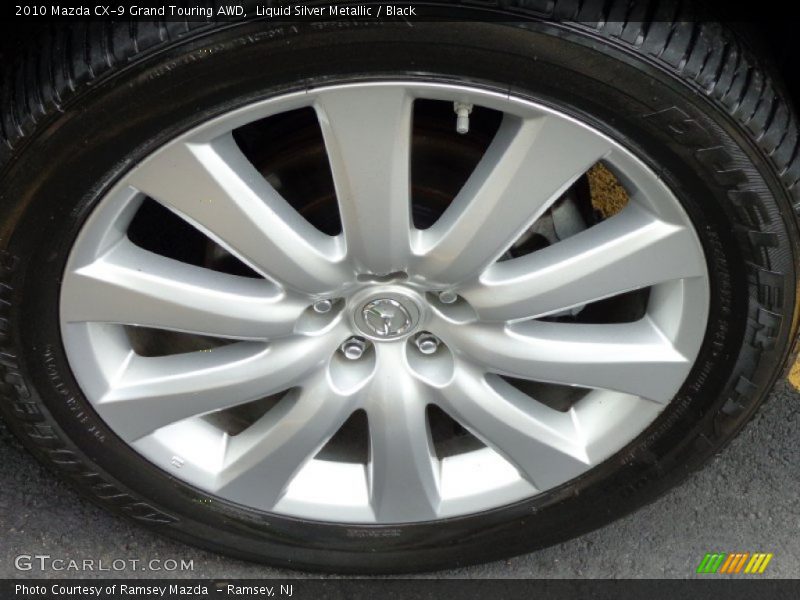 Liquid Silver Metallic / Black 2010 Mazda CX-9 Grand Touring AWD