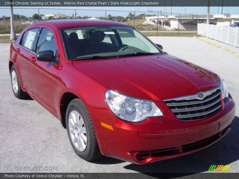 Inferno Red Crystal Pearl / Dark Khaki/Light Graystone 2009 Chrysler Sebring LX Sedan