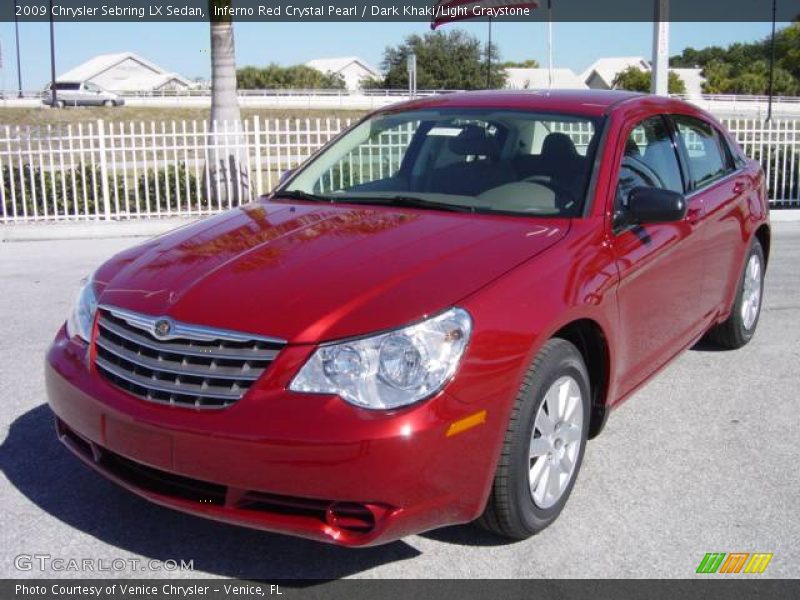 Inferno Red Crystal Pearl / Dark Khaki/Light Graystone 2009 Chrysler Sebring LX Sedan