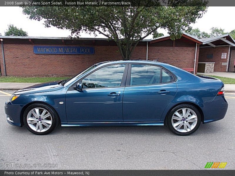 Fusion Blue Metallic / Parchment/Black 2008 Saab 9-3 Aero Sport Sedan