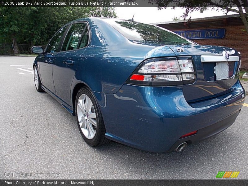 Fusion Blue Metallic / Parchment/Black 2008 Saab 9-3 Aero Sport Sedan