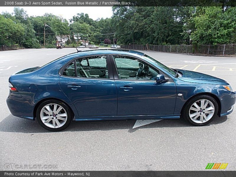 Fusion Blue Metallic / Parchment/Black 2008 Saab 9-3 Aero Sport Sedan