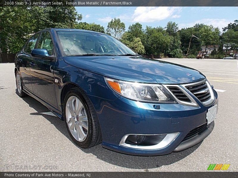 Fusion Blue Metallic / Parchment/Black 2008 Saab 9-3 Aero Sport Sedan