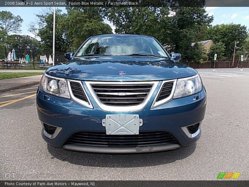 Fusion Blue Metallic / Parchment/Black 2008 Saab 9-3 Aero Sport Sedan
