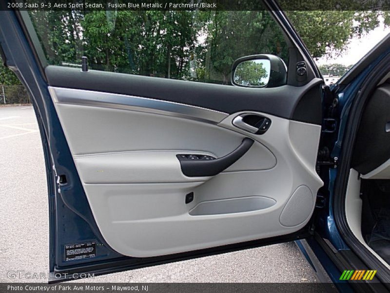 Fusion Blue Metallic / Parchment/Black 2008 Saab 9-3 Aero Sport Sedan