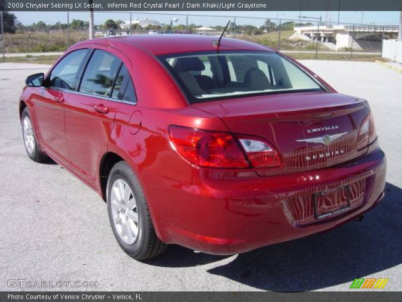 Inferno Red Crystal Pearl / Dark Khaki/Light Graystone 2009 Chrysler Sebring LX Sedan